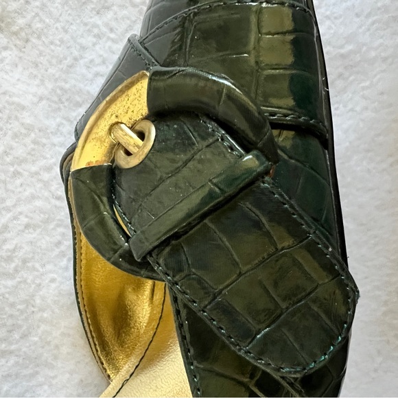 dollhouse Green Croc Pointed Toe Stilettos - Picture 10 of 14